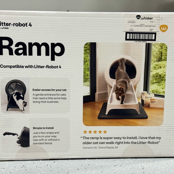 NEW Litter-Robot 4 Ramp by Whisker, White-CAT RAMP , Non-Slip Rubber Feet. - Picture 2 of 7